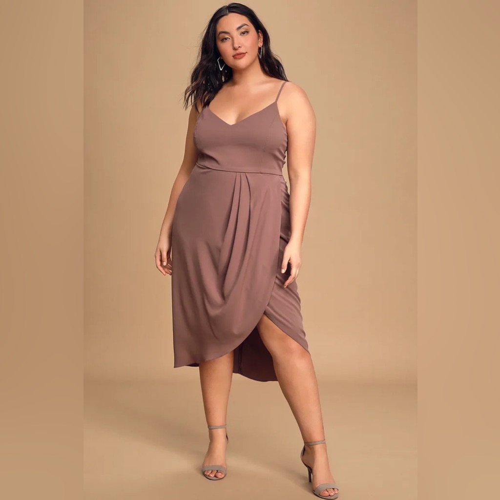 Lulu’s Reinette Mauve Purple Midi Dress Size 1x